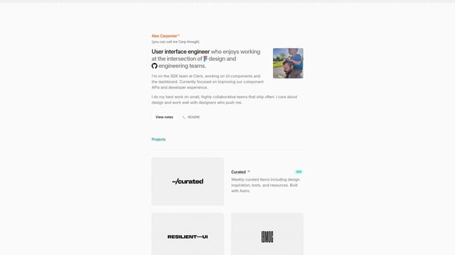 alexcarpenter.me screenshot
