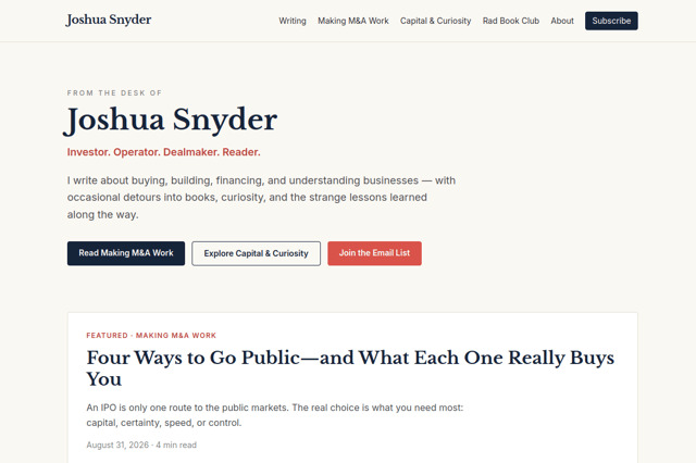 joshualsnyder.com screenshot