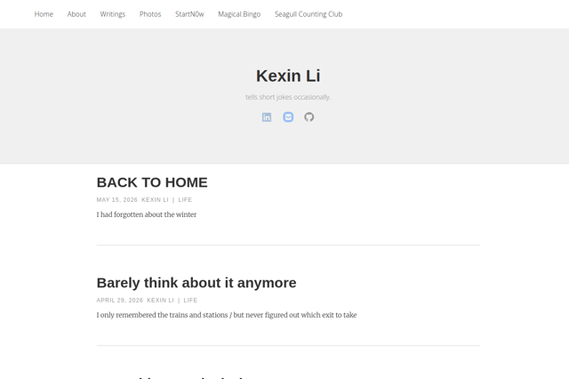 kexinli.ca screenshot