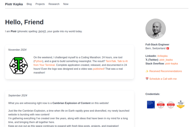 piotrkepka.com screenshot