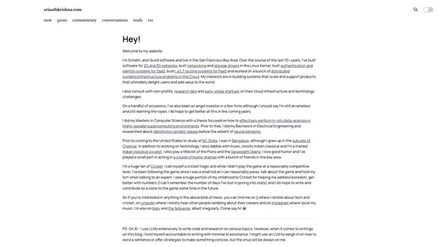srinathkrishna.com screenshot