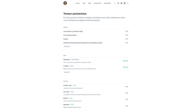 tomaslau.com screenshot