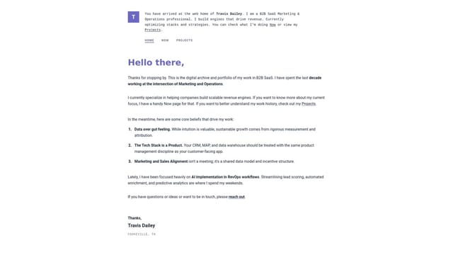 travisdailey.com screenshot