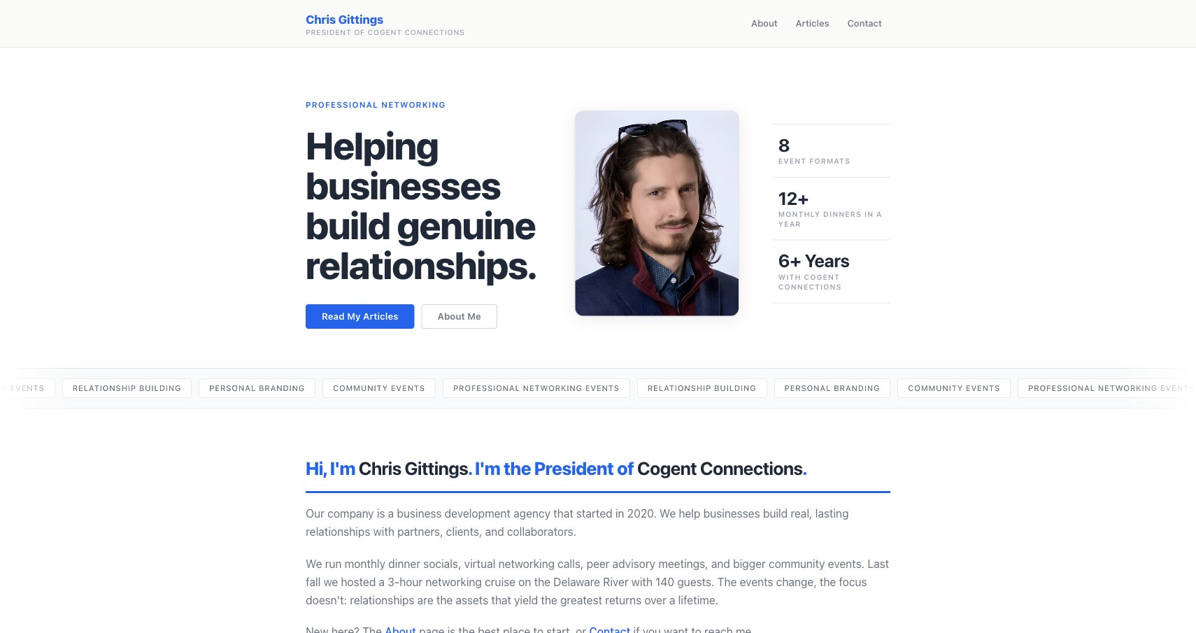 Mainstreet theme - a classic grounded personal website design