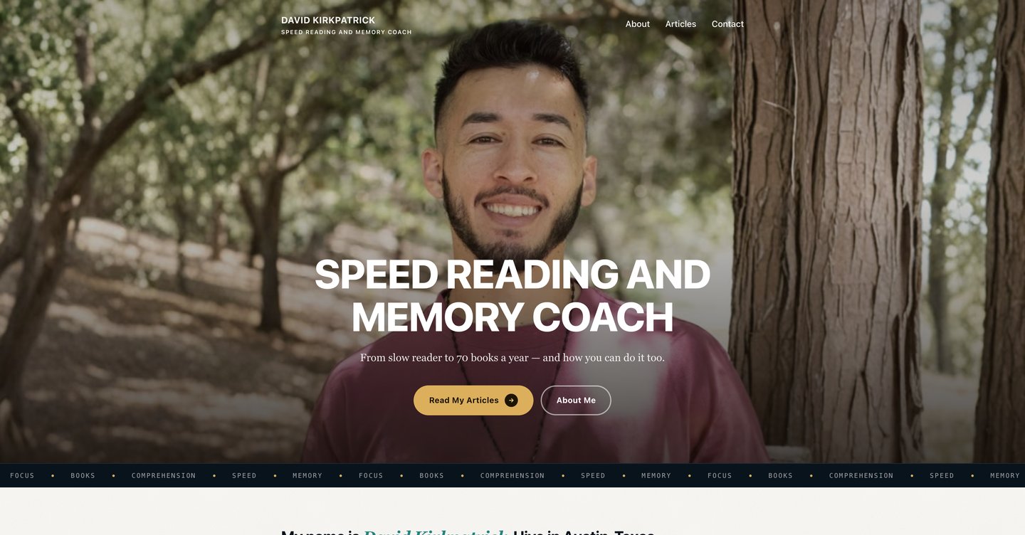 Marquee theme - a bold typography personal website design